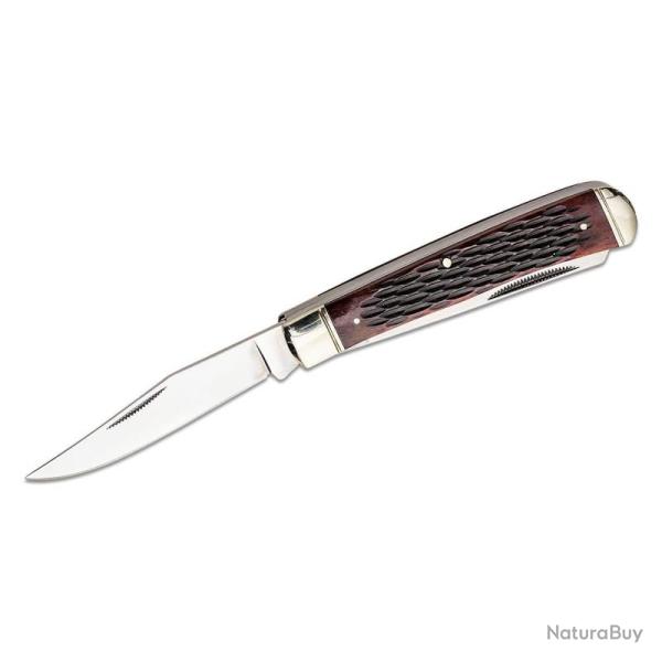 Couteau Cold Steel Trapper Lame Acier 8Cr13MoV Manche Os Marron Slip Joint Made In Taiwan CSFLTRPRJ