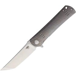 Couteau Pliant Bestech Kendo Lame Acier S35VN Manche Titane Ray&eacute; Frame Lock BTKT1903F