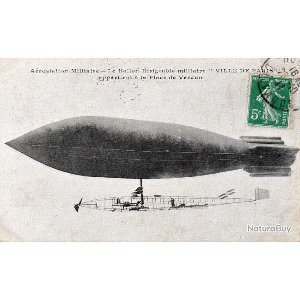 Carte postale ancienne A�rostation Militaire Ballon Ville de Paris -N�8816