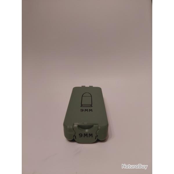 Bo�te de rangement 50 munitions 9mm Para - vert kaki