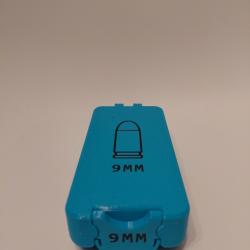 Bo&icirc;te de rangement 50 munitions 9mm Para - bleue