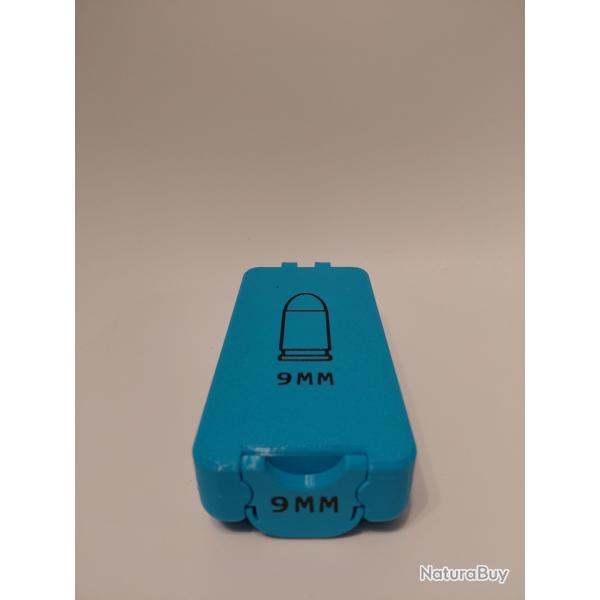 Bo�te de rangement 50 munitions 9mm Para - bleue