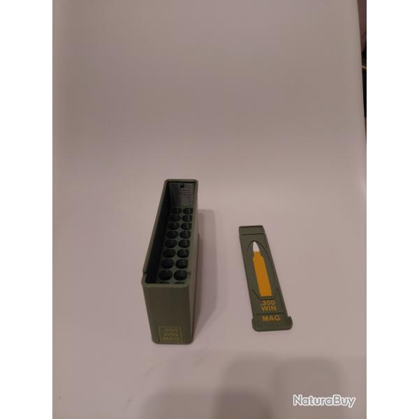 Bo�te de rangement 20 munitions .300 Win Mag - vert kaki