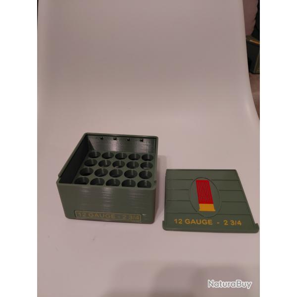 Bo�te de rangement 20 cartouches calibre 12/70