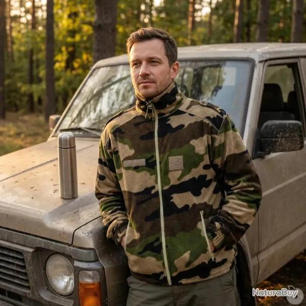 Blouson de chasse polaire commando 2 poches camo L