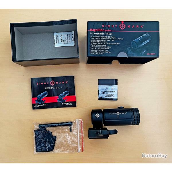 Magnifier (loupe) Sightmark T-3 Tactical avec support de montage LQD
