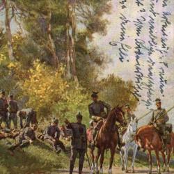 Carte postale illustr&eacute;e &laquo; Bei einer Feldwache im Westen &raquo; par Paul Hey -N&deg;8824