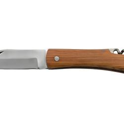 Couteau pliant manche bois avec tire bouchon