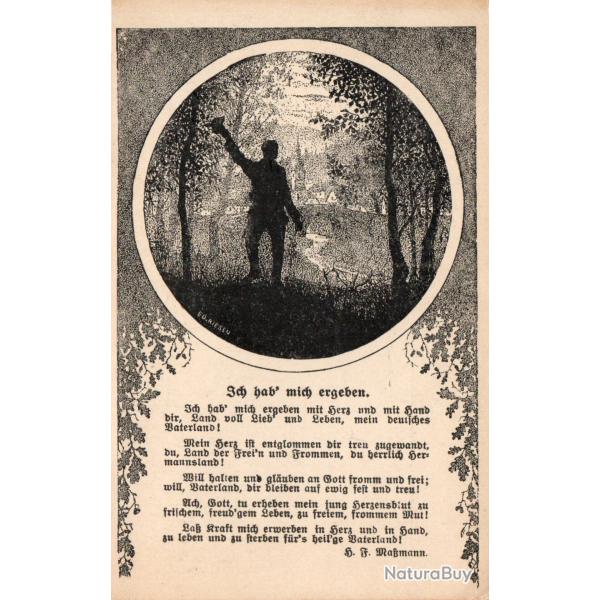 Carte postale illustr�e avec po�me Ich hab' mich ergeben -N�8825