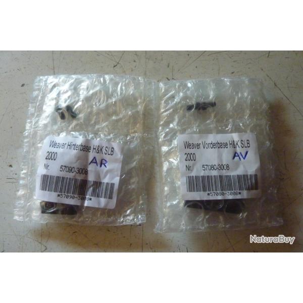 Paire d'embases weaver Recknagel pour carabine semi-automatique HK SLB 2000 ou HAENEL SLB 2000