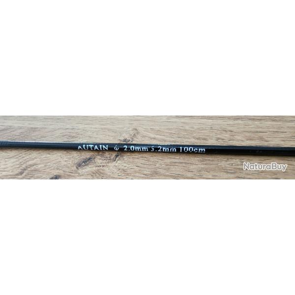 scion creux CARBONE 1 M  diametre 5.2 - 2 mm  AUTAIN