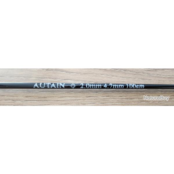 scion creux CARBONE 1 M  diametre 4.7 - 2  mm  AUTAIN