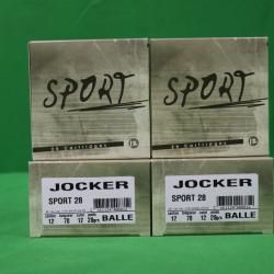 Lot de 4 boites de 25 cartouche &agrave; Balles Jocker Sport 28 Cal 12/70 28gr