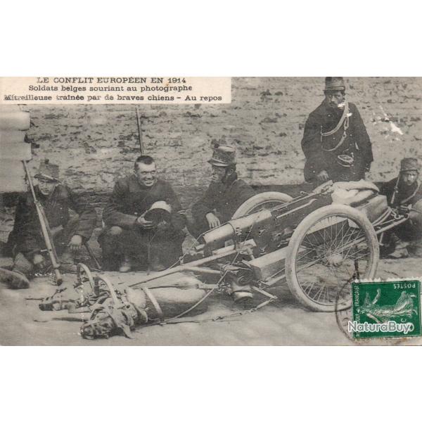 Carte postale ancienne - Le conflit europ�en en 1914 - Soldats belges et -N�8827