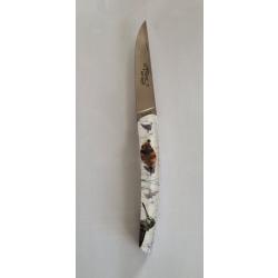 couteau le THIERS coutellerie LOCAU r&eacute;sine R&eacute;sine motif BECASSE vendu par poudrenoirepro