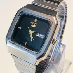 Montre Vintage Seiko 5 Automatique Calibre 6349 - 100% D'Origine - Cadran Noir & 23 Rubis