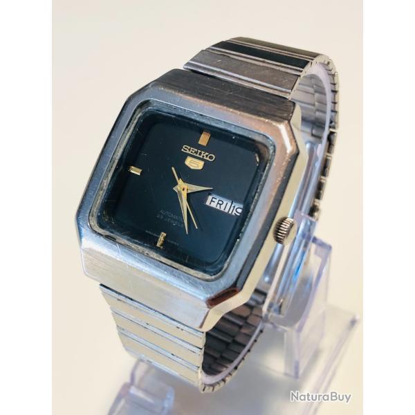 Montre Vintage Seiko 5 Automatique Calibre 6349 - 100% D'Origine - Cadran Noir & 23 Rubis