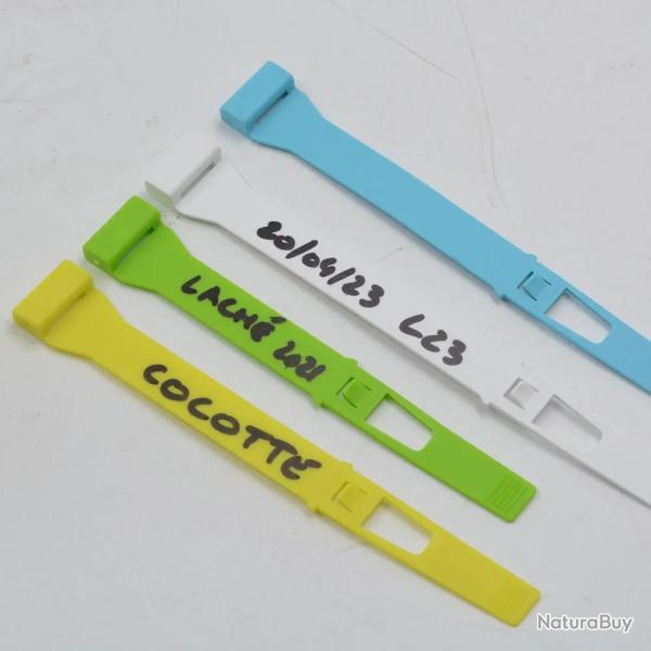 10 Bagues E-Z Seal Tag � 22 mm Bleu
