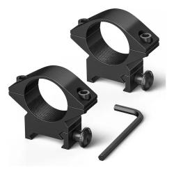 2 Colliers de lunette &Oslash;25.4mm - NON REHAUSS&Eacute; - Rail Picatinny/Weaver 20 mm