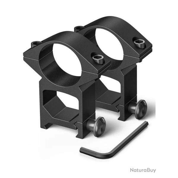 2 Colliers de lunette �25.4mm - REHAUSS� - Rail Picatinny/Weaver 20 mm