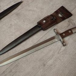 960284 Ba&iuml;onnette Suisse Mod&egrave;le 1918 + PF. Pour fusil Schmidt-Rubin mod&egrave;le K 31 ou k11