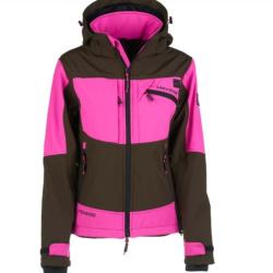 VESTE FEMME UNIVERS ZERMATT SOFTSHELL U-TEX COULEUR ROSE/ VERT 21042404