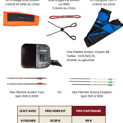Kit Accessoires Barebow D&eacute;butant - MFA - 12 fl&egrave;ches