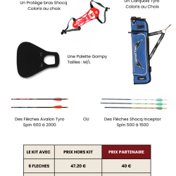 Kit Accessoires Barebow Loisir - MFA - 6 fl&egrave;ches