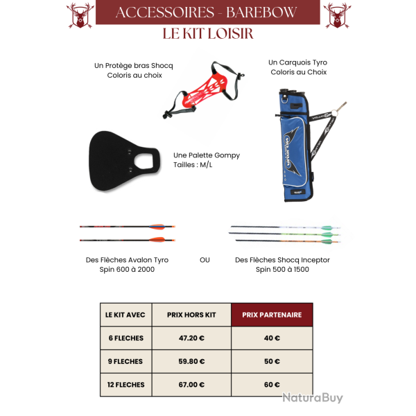 Kit Accessoires Barebow Loisir - MFA - 12 fl�ches