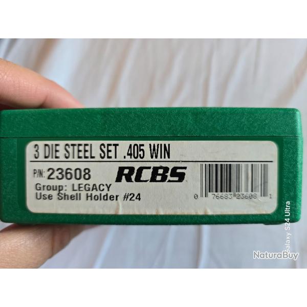 RCBS 3 die steel set .405 winchester + RCBS shell holder N24