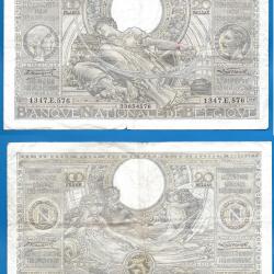 Belgique 100 Francs 1934 20 Belgas Billet Europe Nord Frs Frc Frcs
