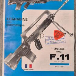 Notice carabine UNIQUE F1 1