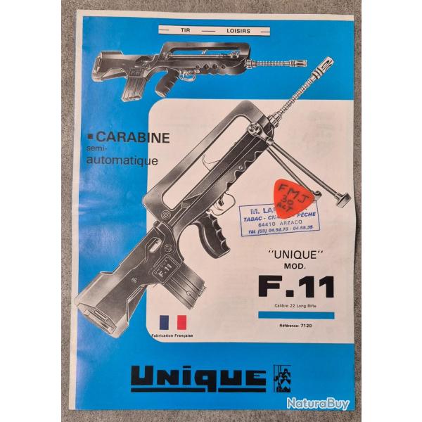 Notice carabine UNIQUE F1 1