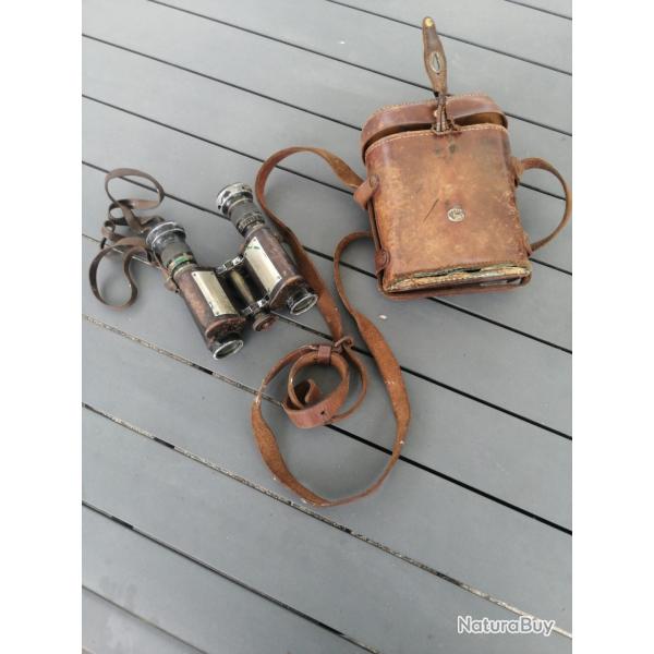 Paire de jumelles officier francais ww1 cavalerie, avec etui cuir
