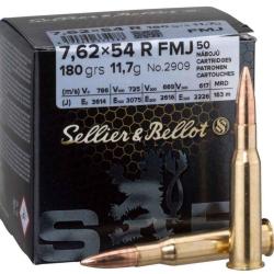 SELLIER & BELLOT 7.62X54 R FMJ 11.7GR X50