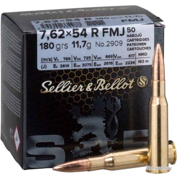 SELLIER & BELLOT 7.62X54 R FMJ 11.7GR X50