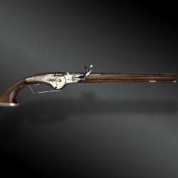 PISTOLET &Agrave; ROUET, SIGN&Eacute; J.P. CLETT ALLEMAGNE XVII&Egrave;ME SI&Egrave;CLE - VERS 1640 - EX COLLECTION VISSER