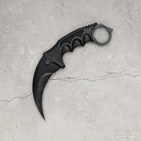 Couteau Karambit Night CS:GO/CS2 IRL - Lame aff�t�e en acier inox - R�plique � l'�chelle 1:1