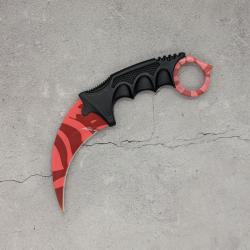 Couteau Karambit "Slaughter" CS:GO/CS2 IRL - Lame aff&ucirc;t&eacute;e en acier inox - R&eacute;plique &agrave; l'&eacute;chelle 1:1