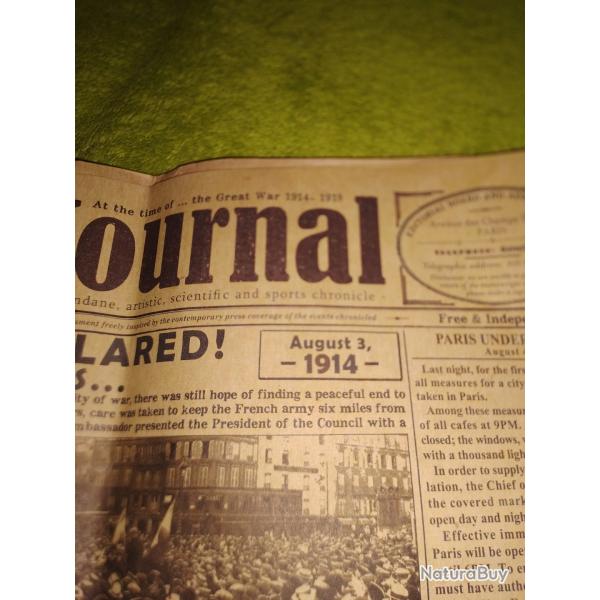 JOURNAL DU JOUR D�claration DE GUERRE PAR L'ALLEMAGNE  le 3 ao�t 1914
