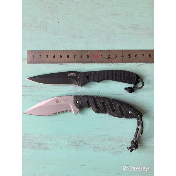 Lot de deux petits couteaux fixes CRKT et Timberline (occasion)