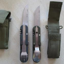 2 couteaux couverts bivouac france inox