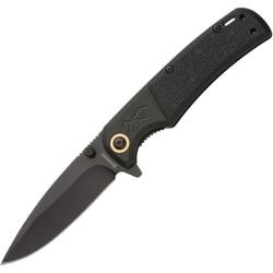 Couteau Browning Buckmark Slim Lame Acier D2 Manche Synth&eacute;tique Noir Linerlock Flipper BR0505B