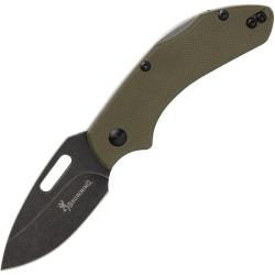 Couteau Pliant Browning Hidden Hollow Lame Acier D2 Manche G10 Vert OD Lockback BR0504B