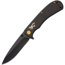 Couteau Pliant Browning Rivet Lame Acier D2 Manche Micarta Noir BR0474