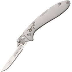 Couteau Pliant Browning Scalpel Lame Acier 420J2 Manche Inox Linerlock BR0463B