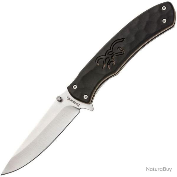 Couteau Browning Medium Primal Lame Acier 8Cr13MoV Manche Polym�re Noir Linerlock Flipper BR0429B