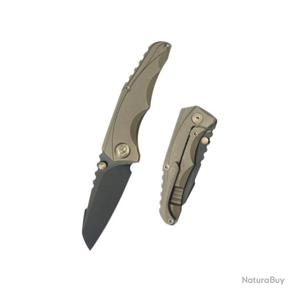 Couteau KB Knives Steeltle Lame Acier M390 Manche Bronze Titane Framelock KUB390D
