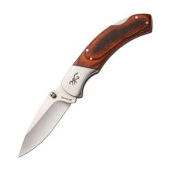 Couteau Pliant Browning Lockback Lame Acier Inox Manche Pakkawood Marron Lockback BR0369