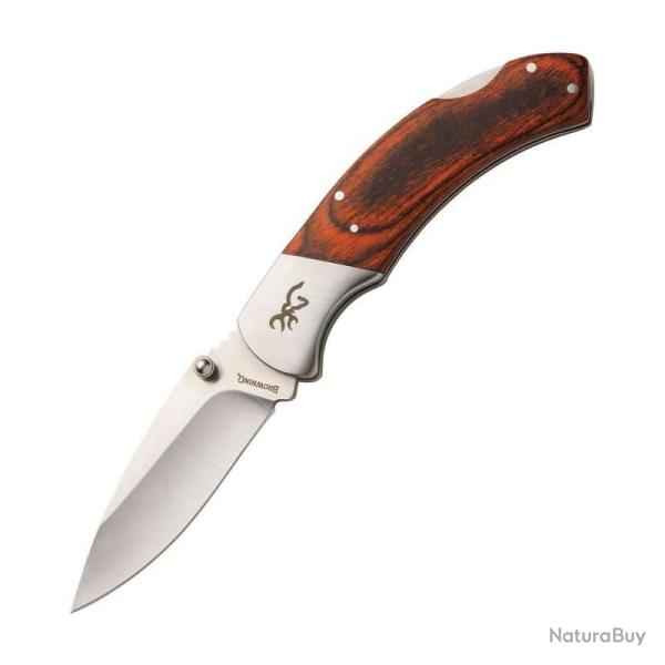 Couteau Pliant Browning Lockback Lame Acier Inox Manche Pakkawood Marron Lockback BR0369
